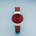 Red & Rose Gold Ladies Quartz Watch Spring Summer Collection Bering