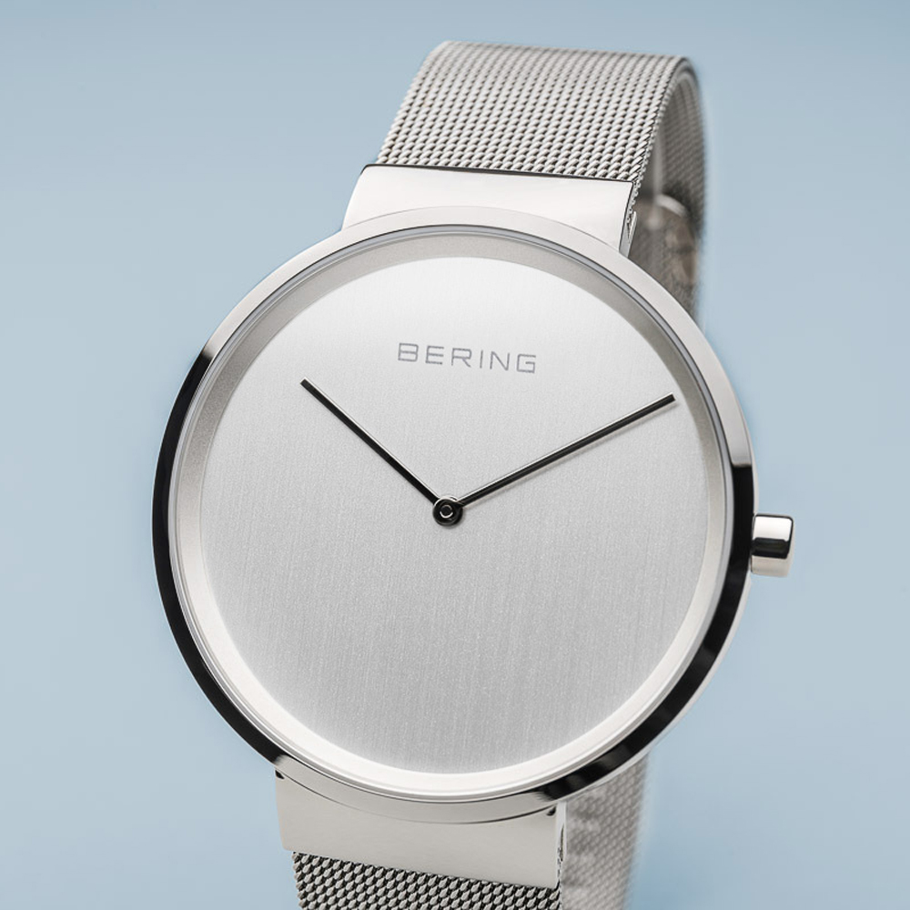 bering silver watch