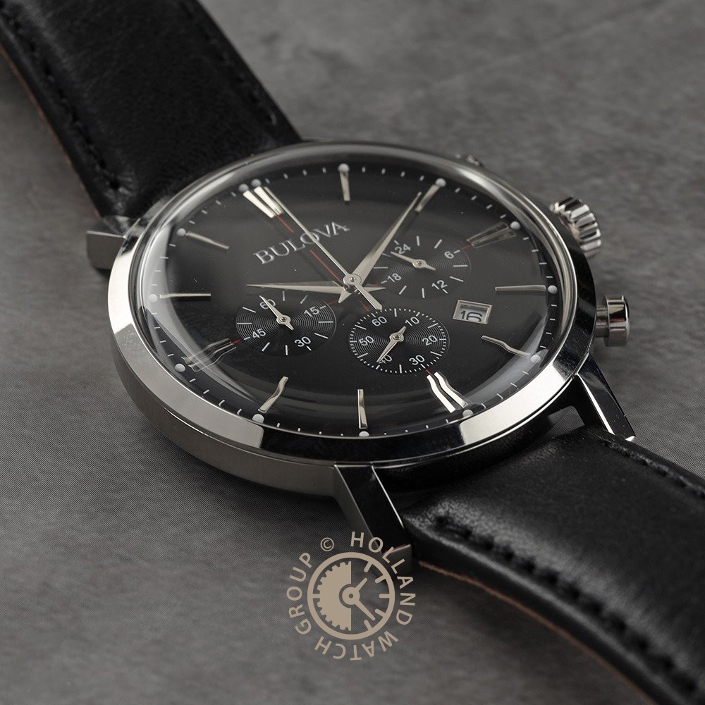 Bulova 96B262 Orologio Uomo Analogico Quarz – Classic Aerojet Quartz, Cassa 42mm, Nero