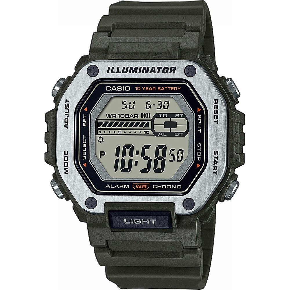 Casio Collection MWD-110H-3AVEF Metal Covered Square Digital Watch