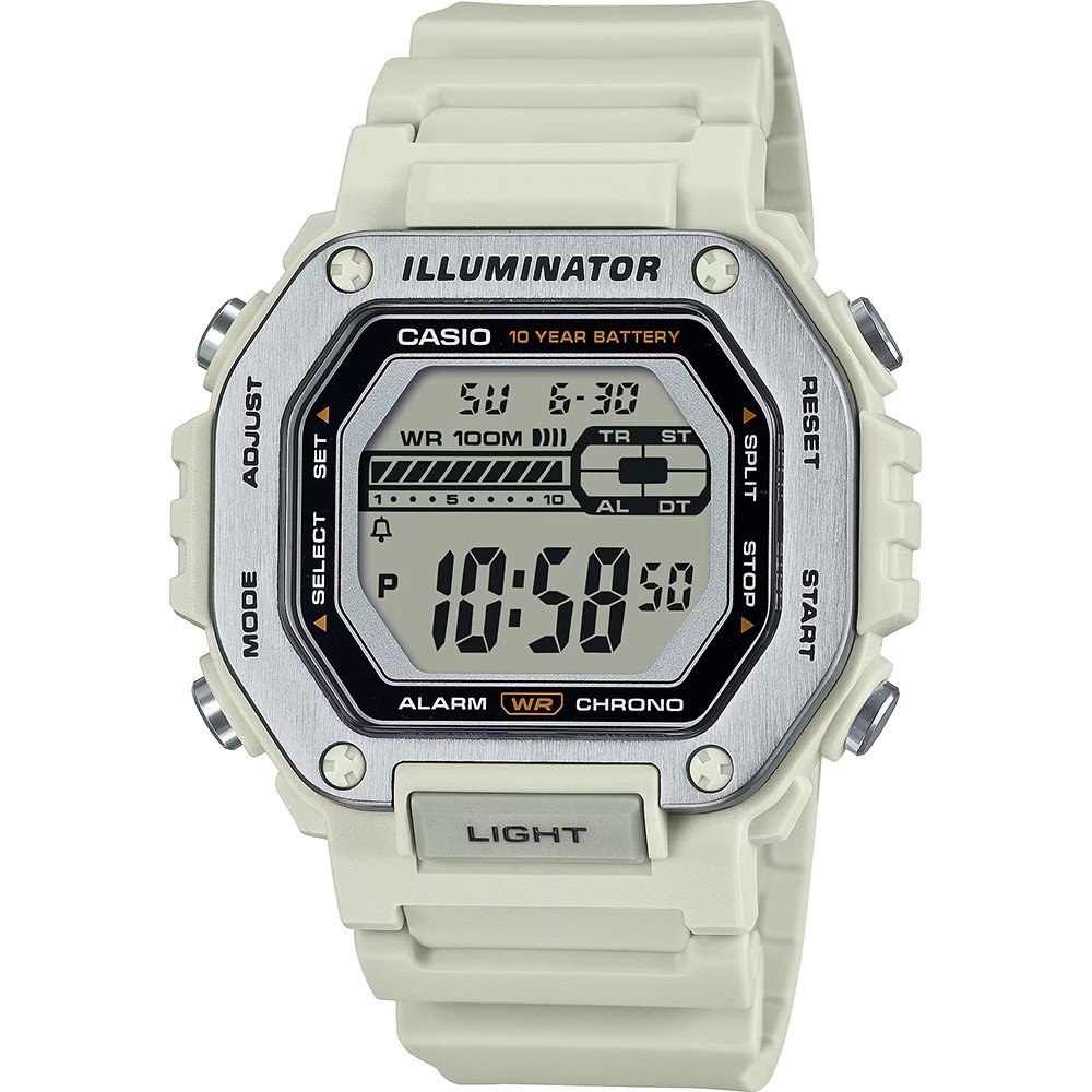 Casio Collection MWD-110H-8AVEF Metal Covered Square Digital Uhr  