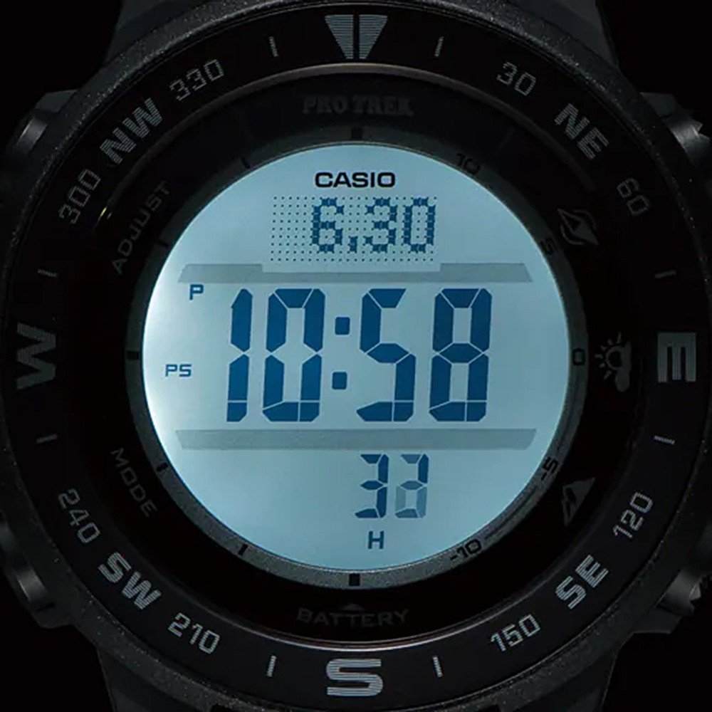 Casio Men's Solar Powered Triple Sensor Black and Yellow Pro Trek Watch  PRG330-9A 