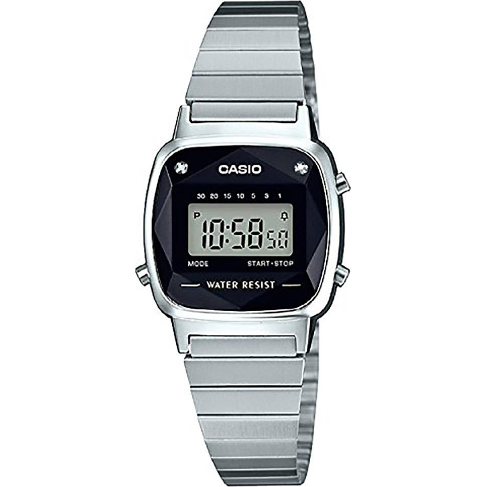 casio retro silver watch