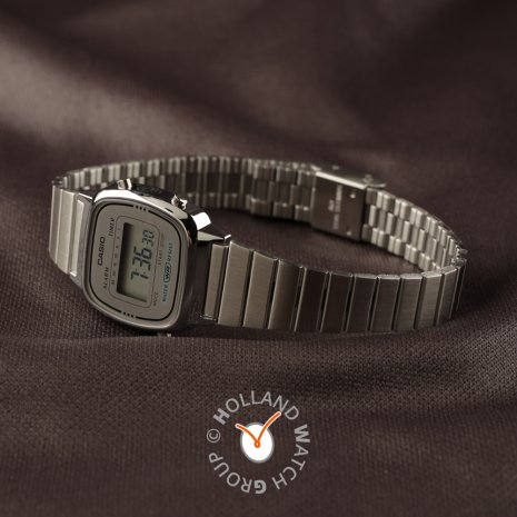 casio silver mini digital watch