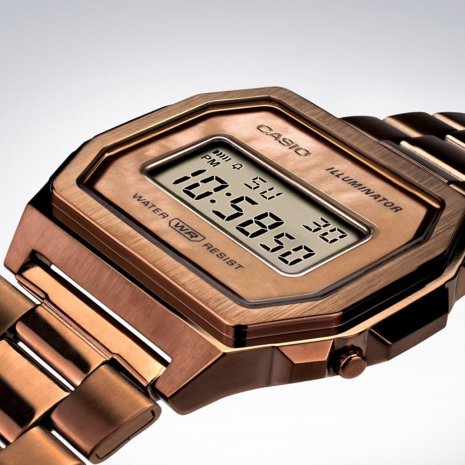 Digital retro watch with mother of pearl dial Fall Winter Collection Casio