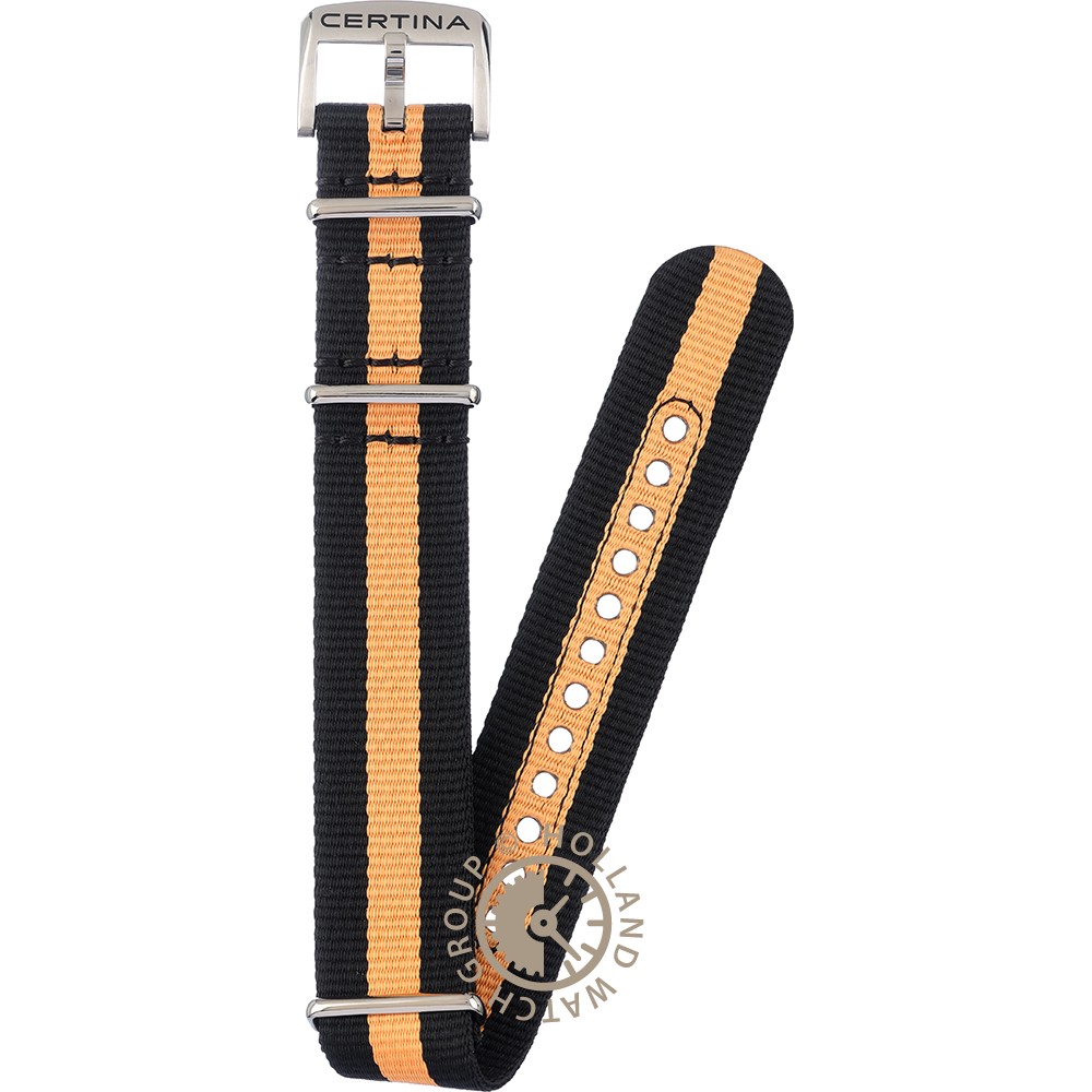 Cinturino Nato Strap 20mm Oro/Verde/Arancione Con Chiusura PVD Nera &ndash; Rheingold 8972
