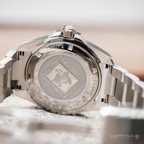 Swiss made automatic diving watch with day-date  Certina