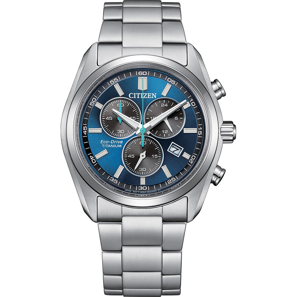atmos projects Ari チタンブルー Citizen Super Titanium AT2590-59L Super Titanium Chronograph Watch