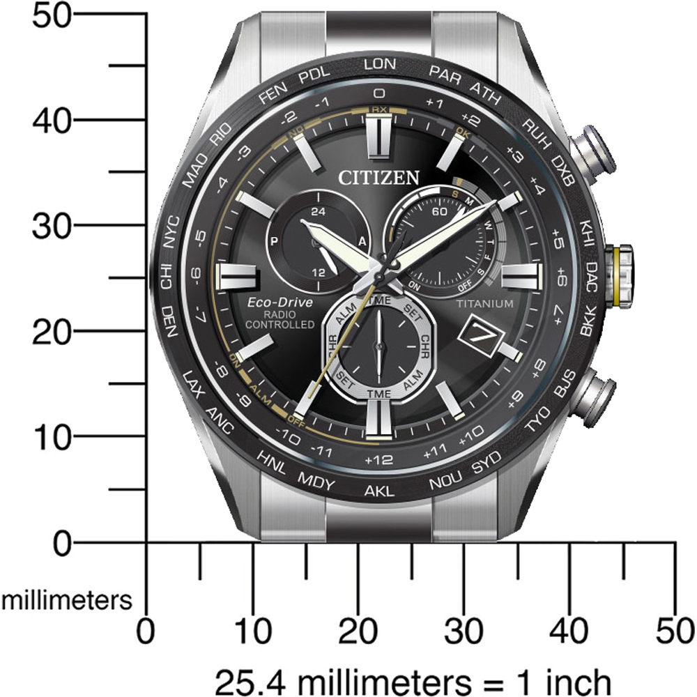 Montre Citizen Eco-Drive Radiocontrolled Homme - Acier Inoxydable, Chronographe, Verre Saphir
