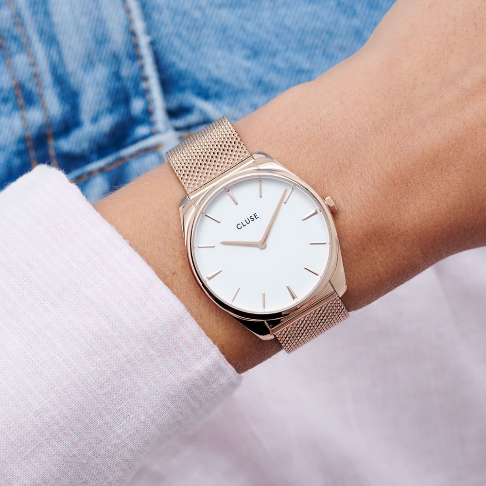 cluse gold mesh watch