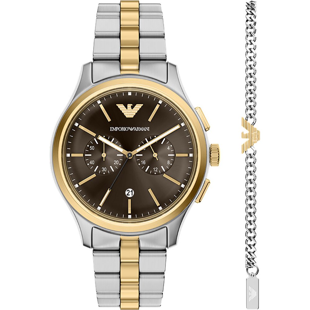 EMPORIO ARMANI キラキラ時計 New Emporio Armani Classic Ladies Watch Crystal Pave Dial Leather
