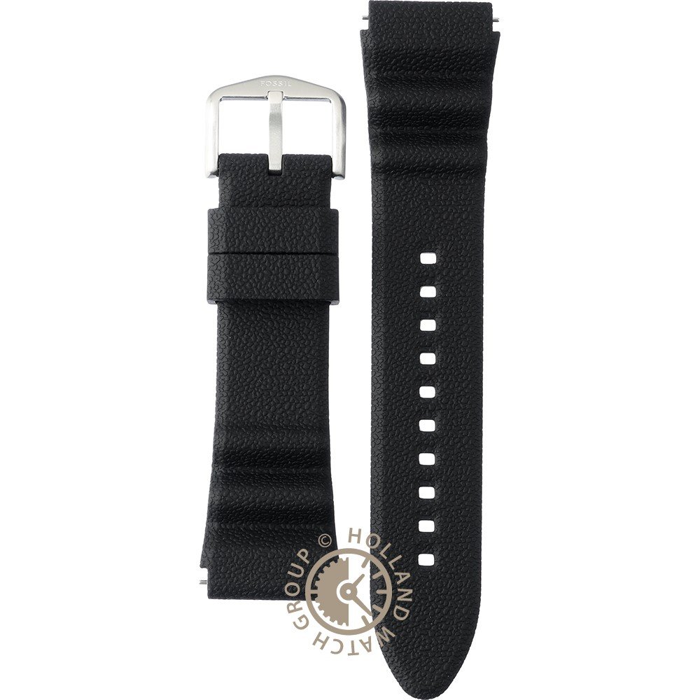 Bracelet Silicone Noir Pour Montre Plongeur - Largeur 18-24mm - Style Deux Pièces - Neuf Avec étiquettes