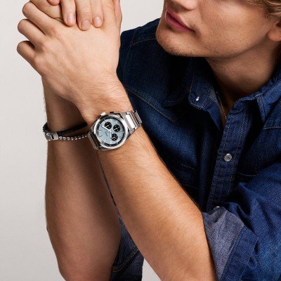 Fossil Everett Orologio Uomo 42 Mm - Quarzo, Quadrante Blu, Cinturino Acciaio Inossidabile, Impermeabile 50m