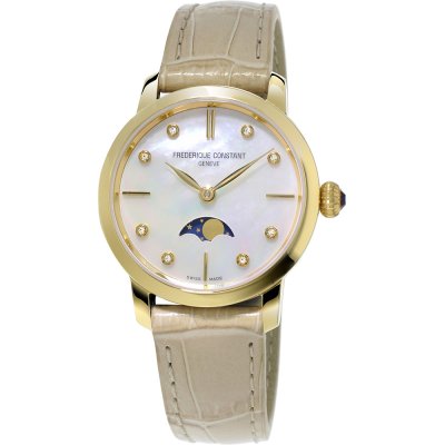 Frederique Constant FC Ladies FC-206MPWD1S5 Slim Line Moon Phase Watch