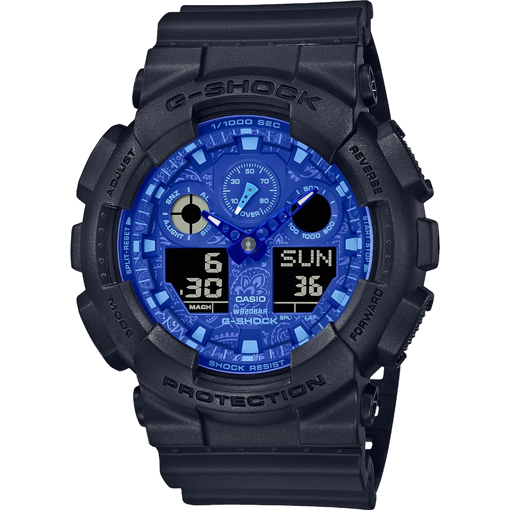 G-Shock Classic Style GA-100BP-1AER Ana-Digi - Blue Paisley Watch