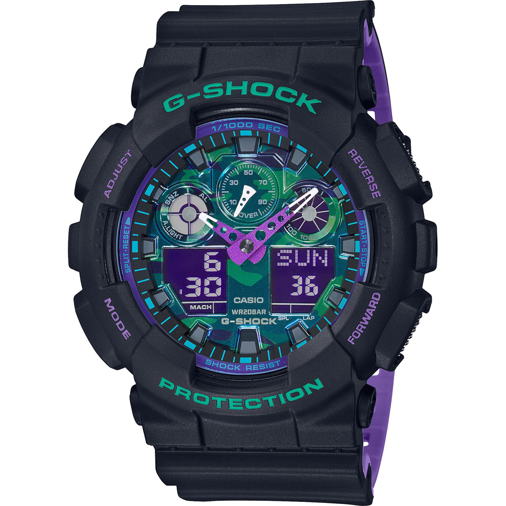 Relógio G-Shock Classic Style GA-100BL-1AER Ana-Digi - 90s Color Accent