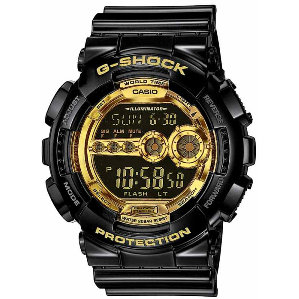 Relógio G-Shock Classic Style GD-100GB-1ER World Time - Garish Black