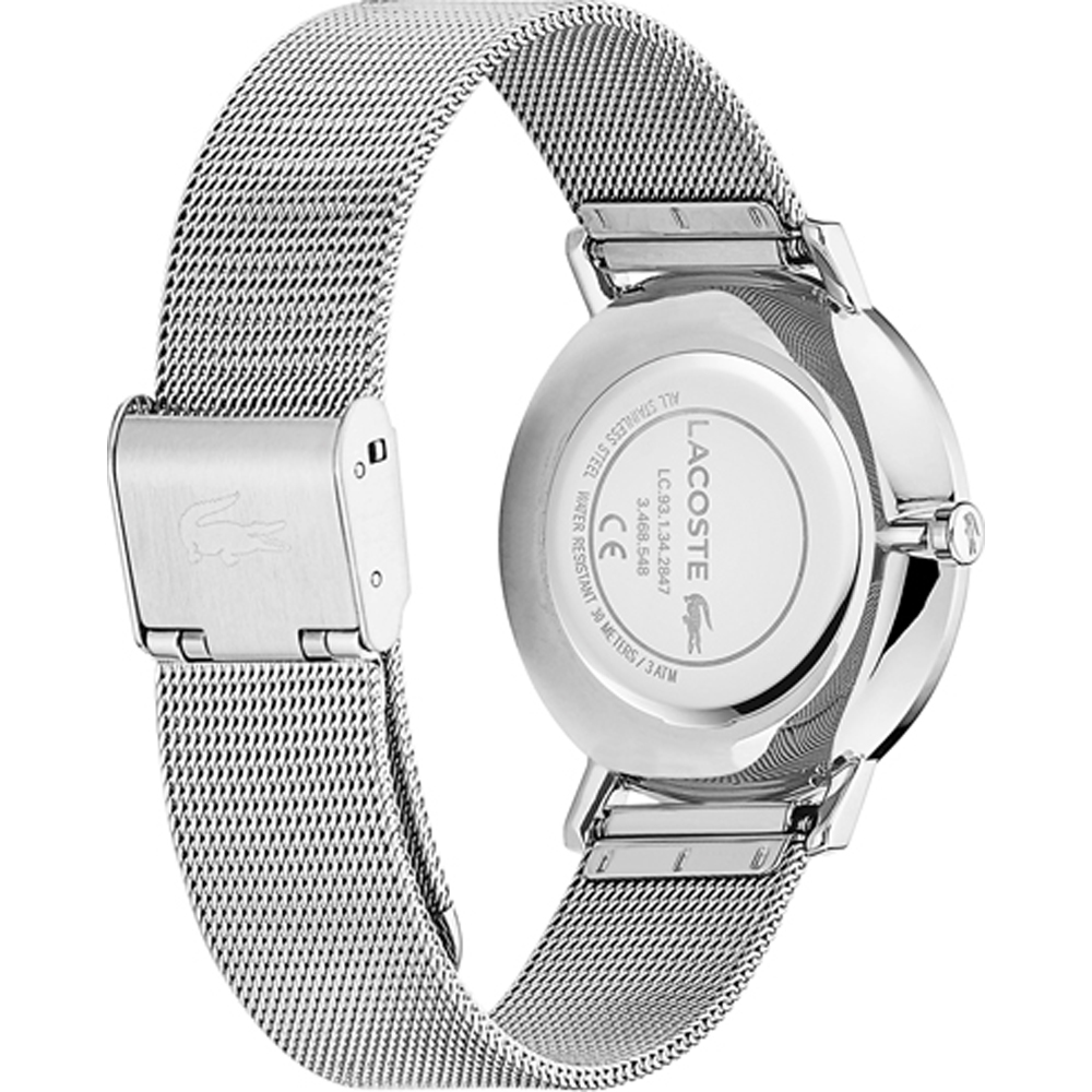 silver lacoste watch