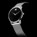 Black Gents Watch with Concave Dot Spring Summer Collection Movado
