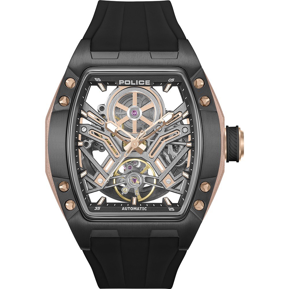 Orologio Police Taronga Uomo 46mm - Analogico/Digitale Multifunzione Al Quarzo Con Cinturino In Silicone Nero