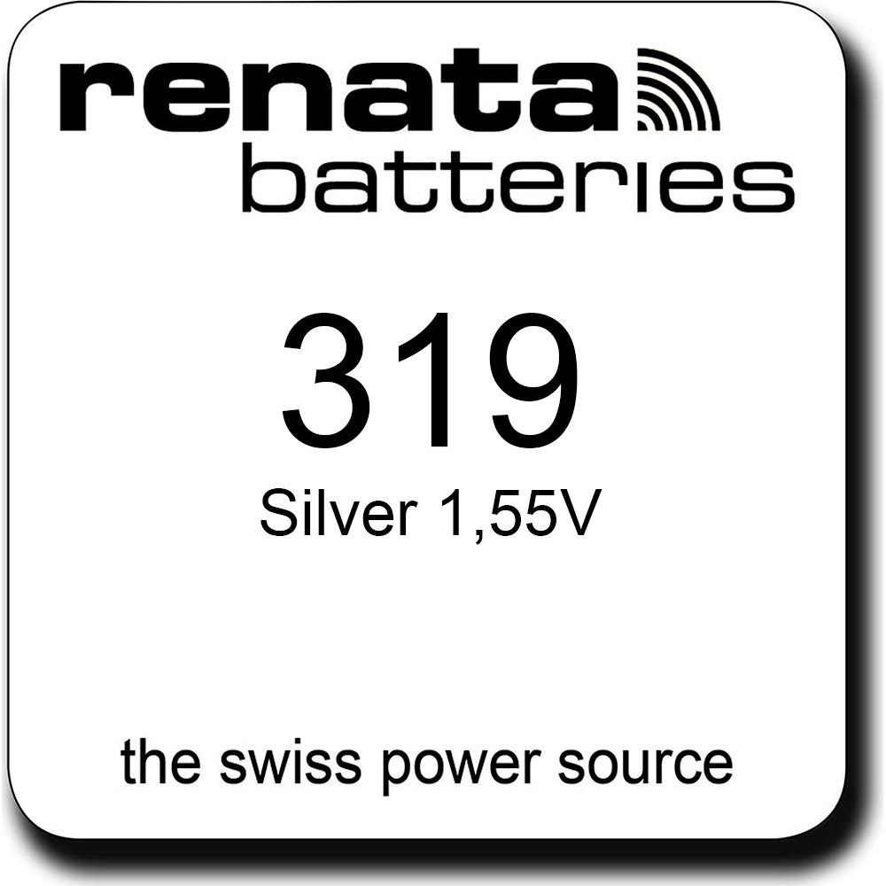 2 Pile Renata 319 SR527SW 1.55V – Ossido D'argento, Confezione Blister, Senza Mercurio