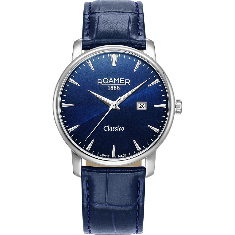Roamer Womens Watch 18mm Blue Dial Stainless Square Swiss 620953 New Battery 6\