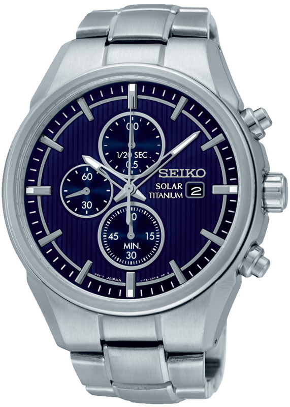 seiko solar chronograph titanium