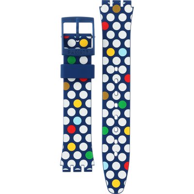 Swatch Plastic - Originals Medium (34mm) /Access/Solar/Musicall/Stop - G/SK/SL/SR/SS/SO28 ASO28N115 Spots of Joy Strap