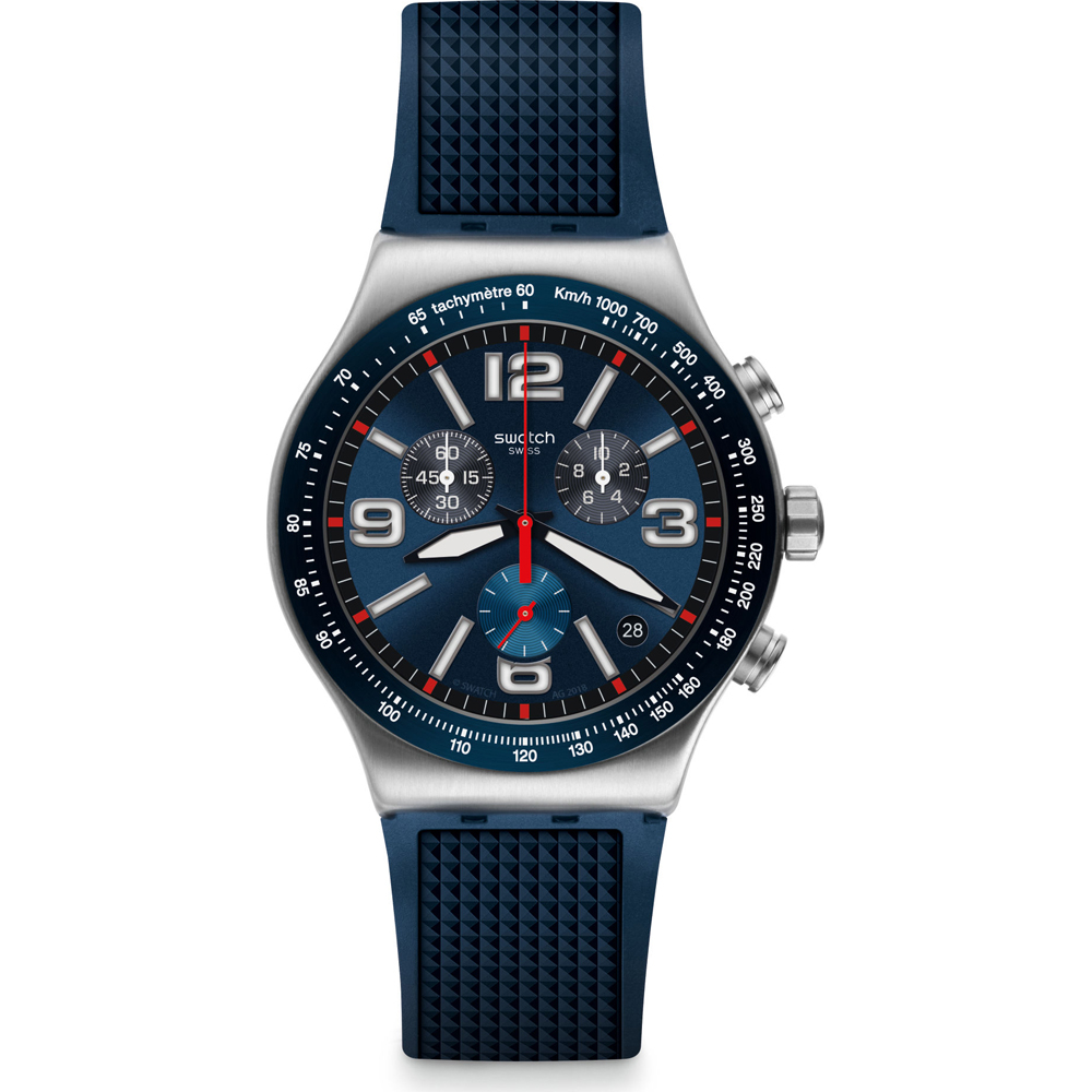 Swatch YVS454 watch Blue Grid