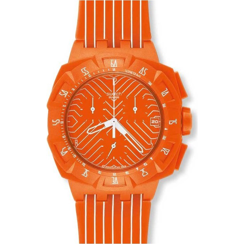 Swatch Chrono Plastic SUIO400 Flash Run Horloge