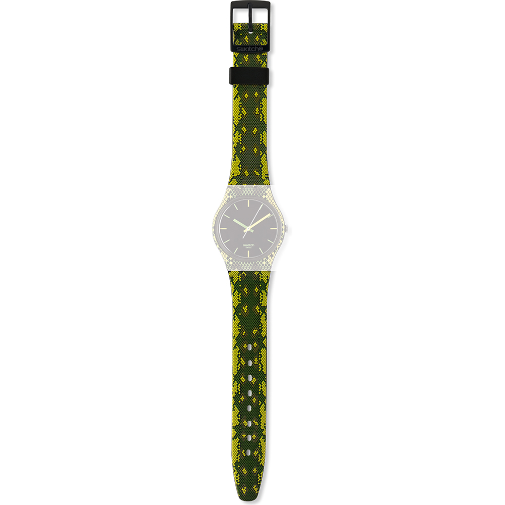 Swatch AGB253 Strap - GB253 Snaky Green