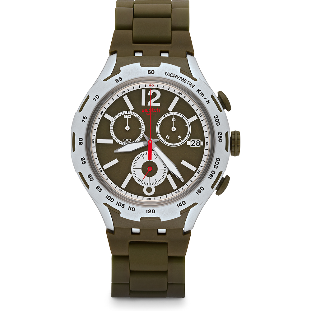 Swatch XLite Chrono YYS4022AG Green Attack Watch