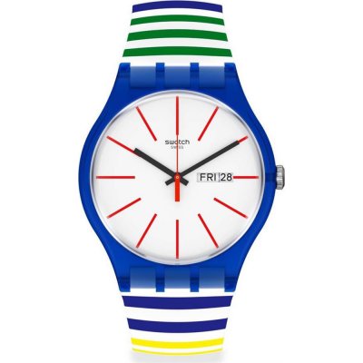 Swatch Originals Large (41mm) SUON715 Home Stripe Home Watch