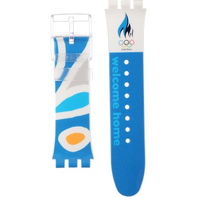 Swatch Plastic - X-Large - SUD ASUDK106Y NOC Athens 2004 Estonia Strap