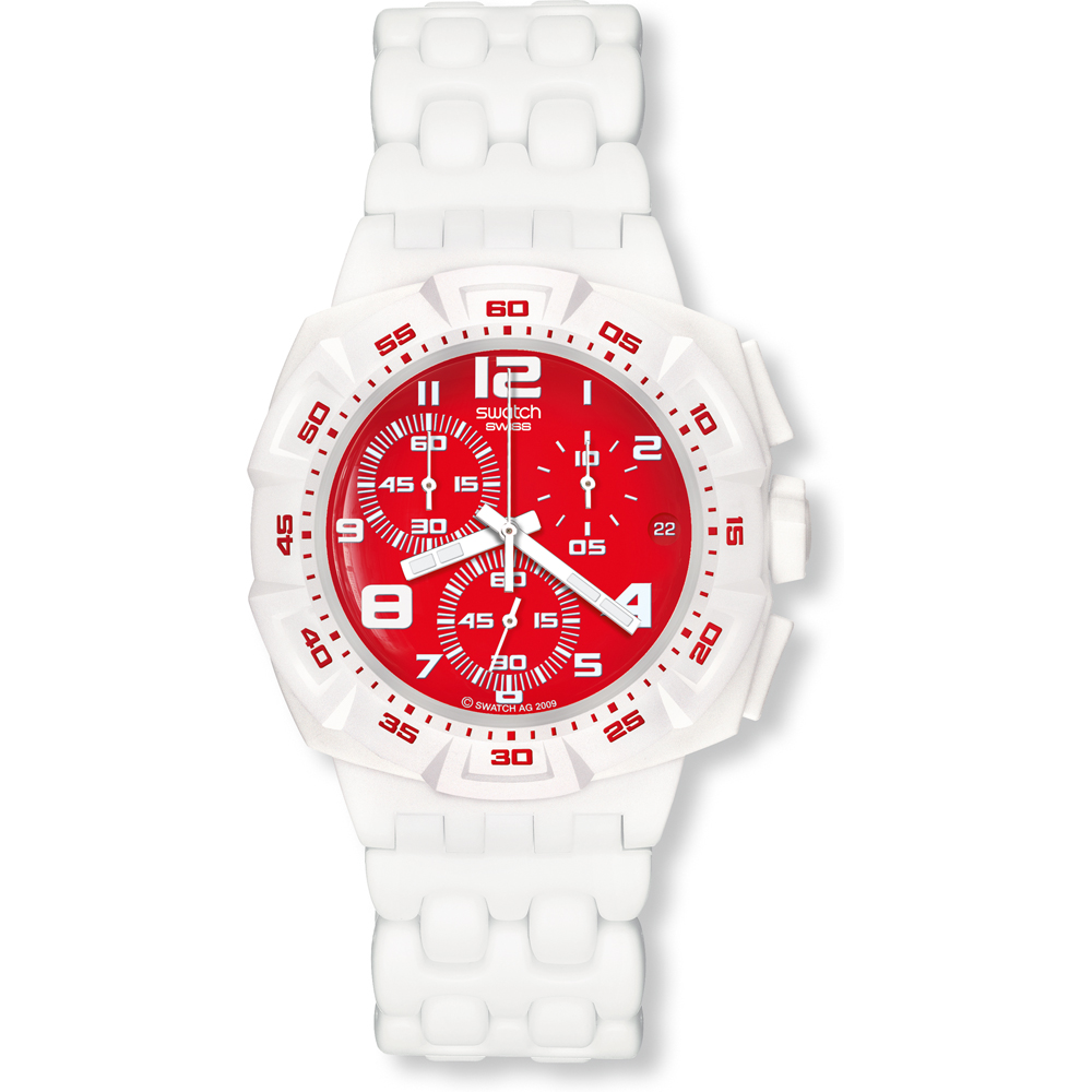 Swatch Chrono Plastic SUIW406 Red Purity Watch
