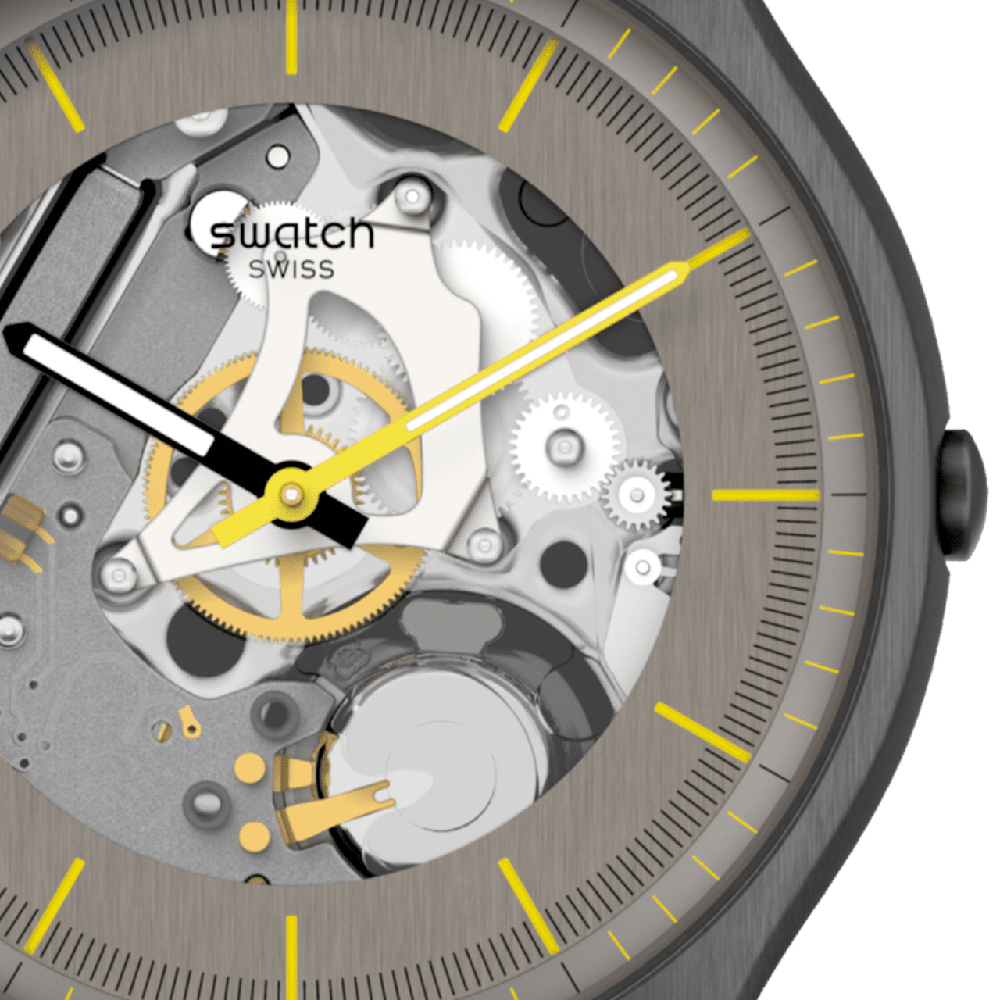 Swatch SS07M103 watch - Silver Skeleton