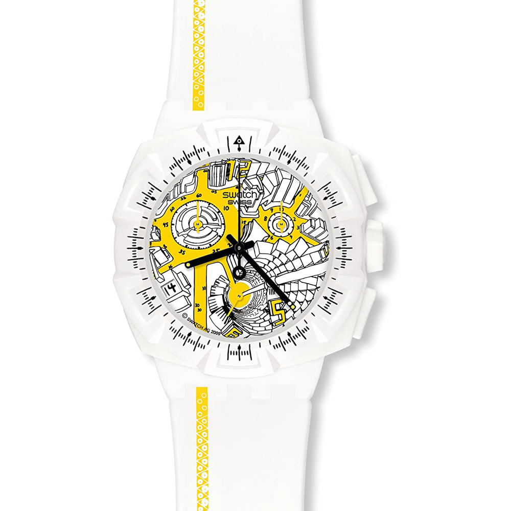 Relógio Swatch Chrono Plastic SUIW410 Street Map Yellow