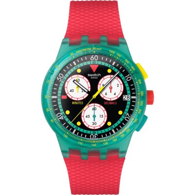 Swatch New Chrono Plastic SUSG409 Neon Emerald Chrono Watch