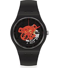 swatch black red
