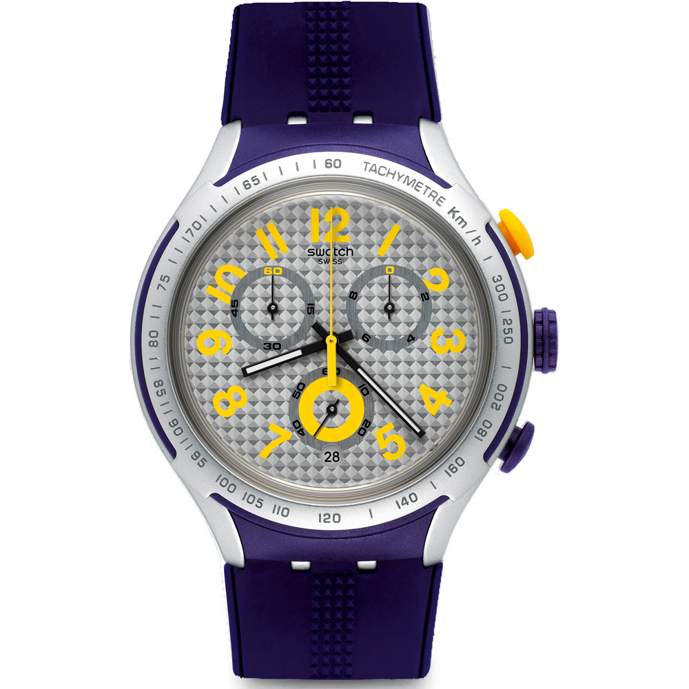 Swatch XLite Chrono YYS4014 Yellow Pusher Watch