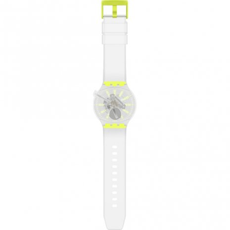 Swatch YellowInJelly Quartz Transparent Dial Silicone Watch SO27E103
