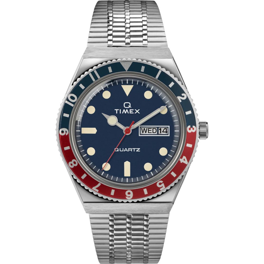 ハ*ロ様 TIMEX Q 腕時計 クォーツ TW2T80700 ペプシベゼル ネ Timex Originals TW2T80700 Re-Issue Watch • EAN: 0753048899487