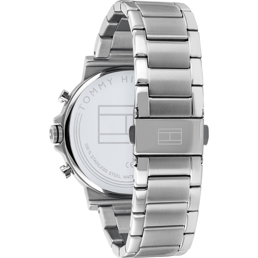 Tommy Hilfiger Daniel Black Dial Silver Steel Strap Watch for Men - 1710413