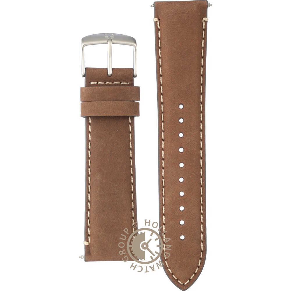 Wenger Swiss Army Leder 2 Lagen Nylon Braunes Band Grün 22 21mm 20mm V